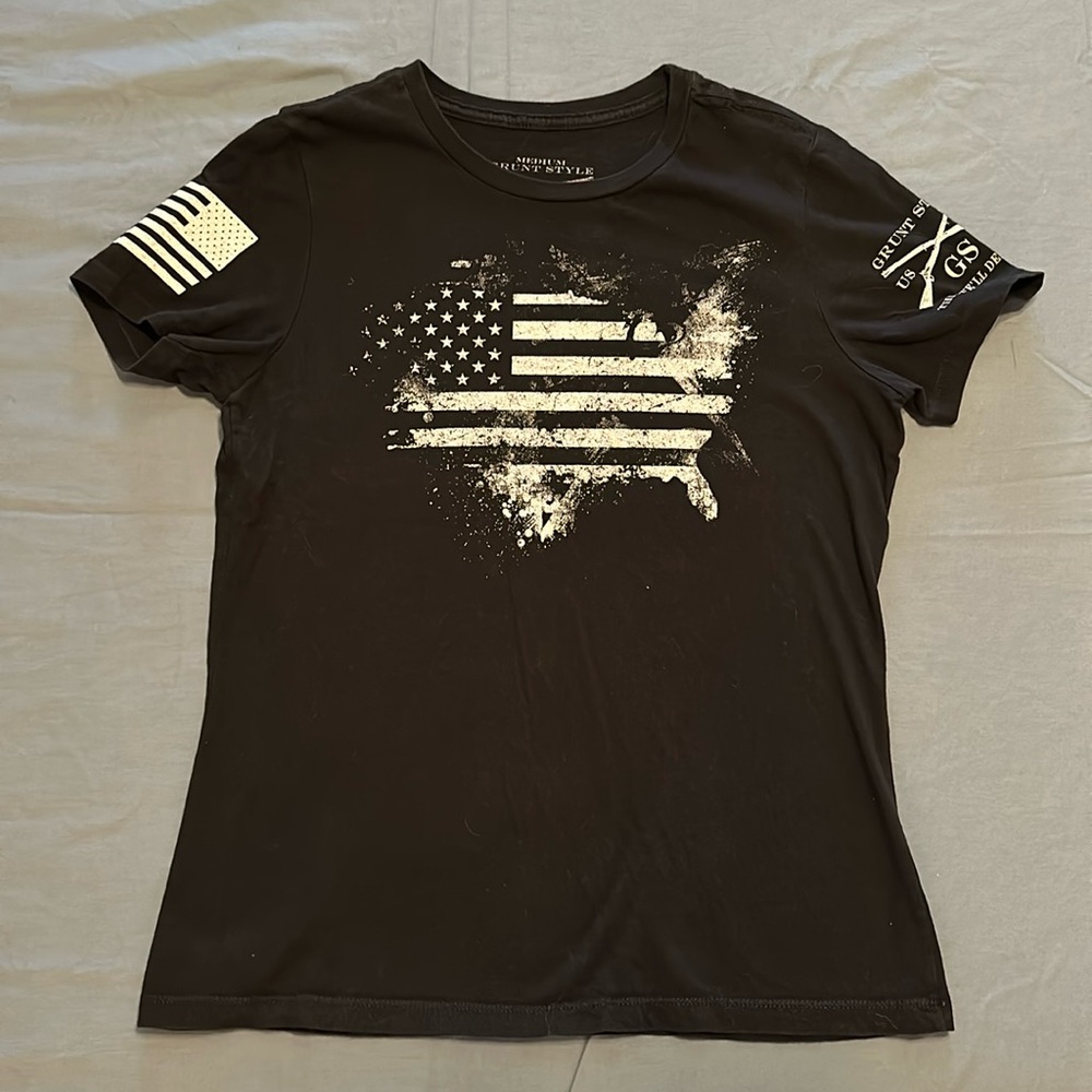Grunt Style US map Flag t-shirt